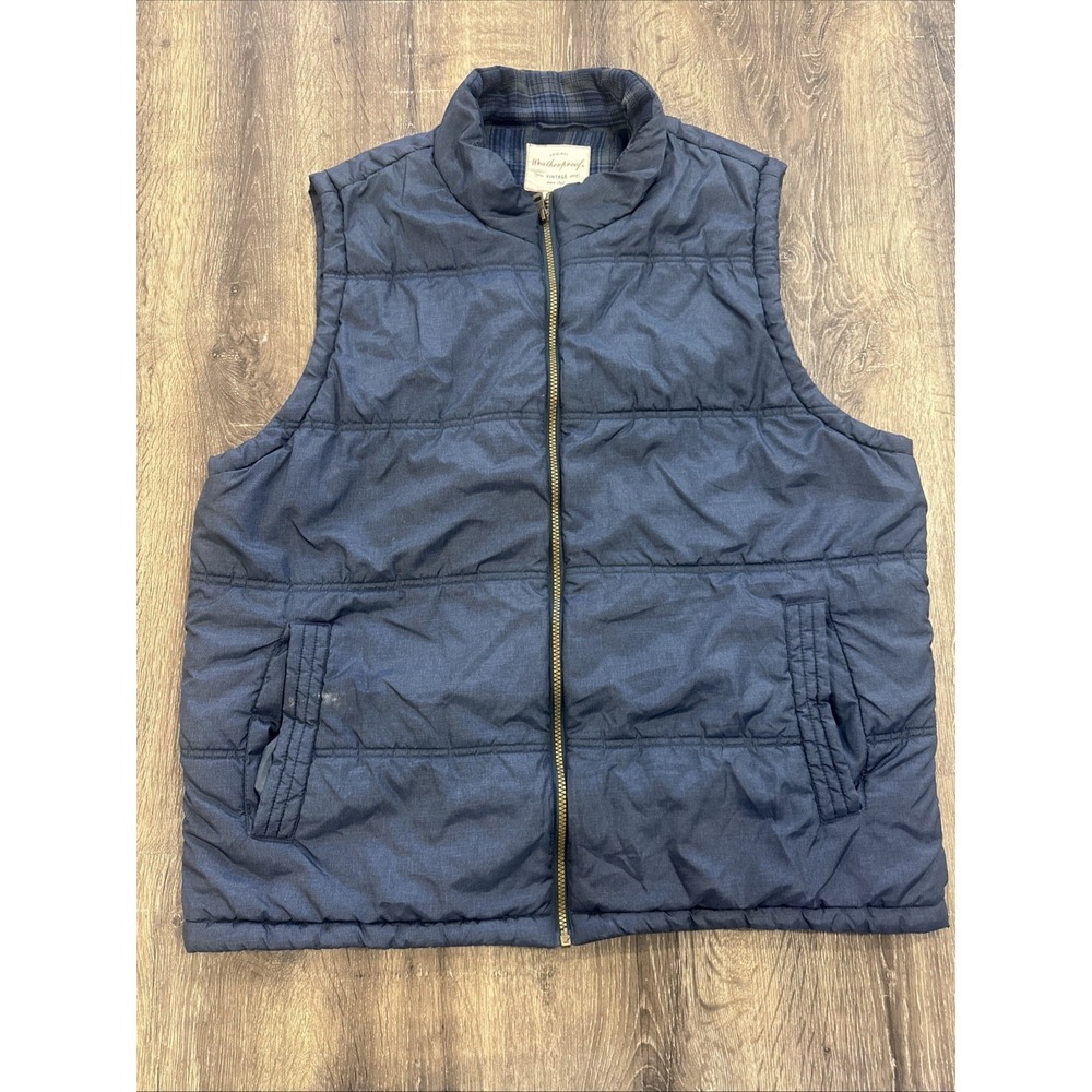 Original Weatherproof VINTAGE  Men's Puffer Fleece Lined Vest Jacket Size XXL‎